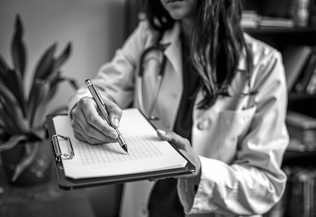 Nutritionist taking notes